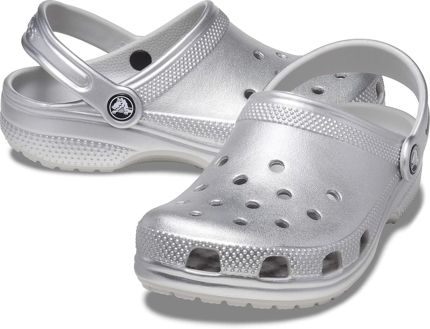 image:imageCrocs Kids Classic Glitter ClogSilver Metallic