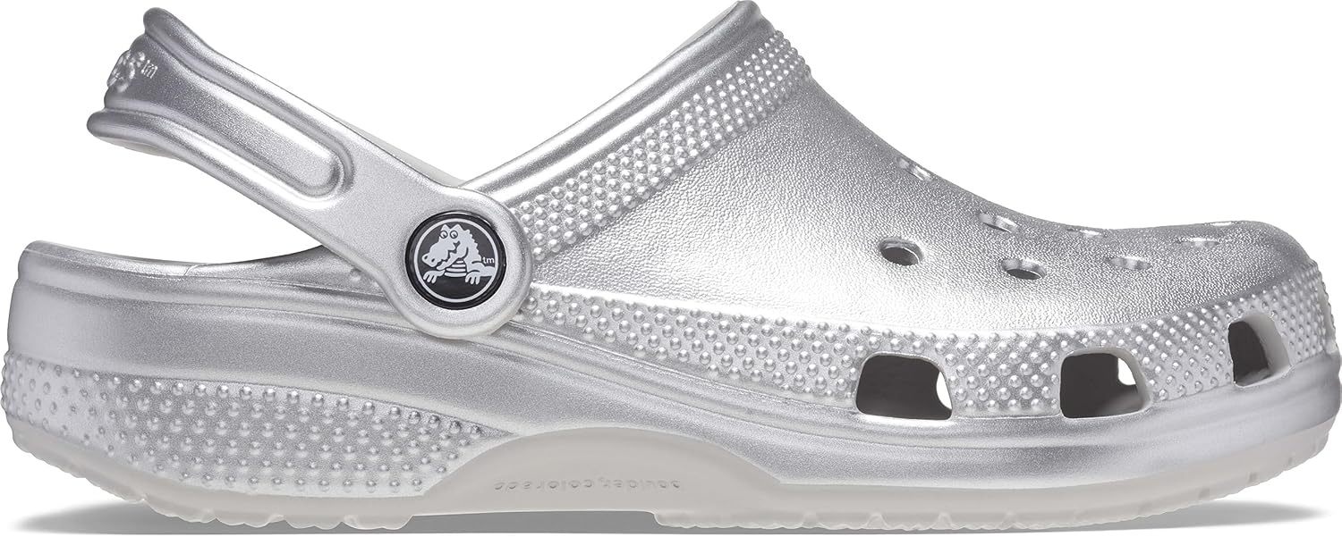 image:imageCrocs Kids Classic Glitter ClogSilver Metallic