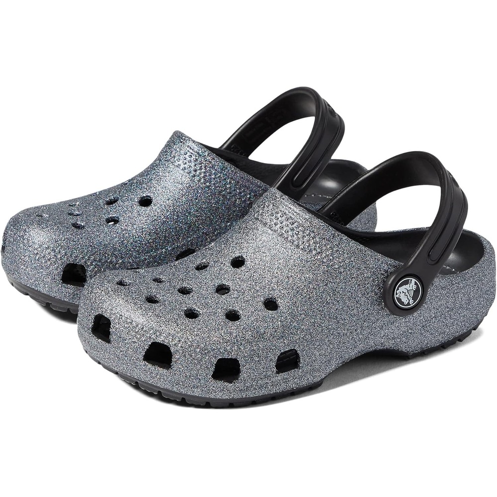 image:imageCrocs Kids Classic Glitter ClogBlackSilver Glitter