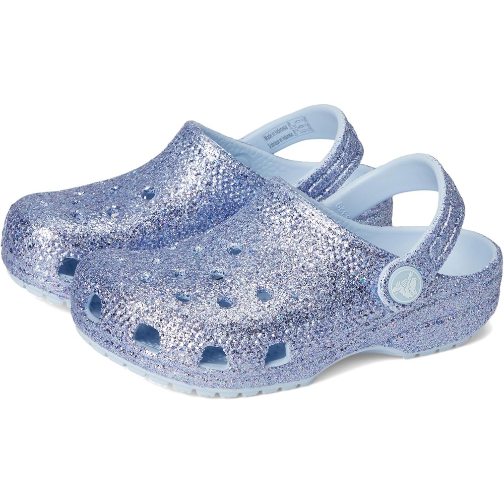image:imageCrocs Kids Classic Glitter ClogBlue Frost Glitter
