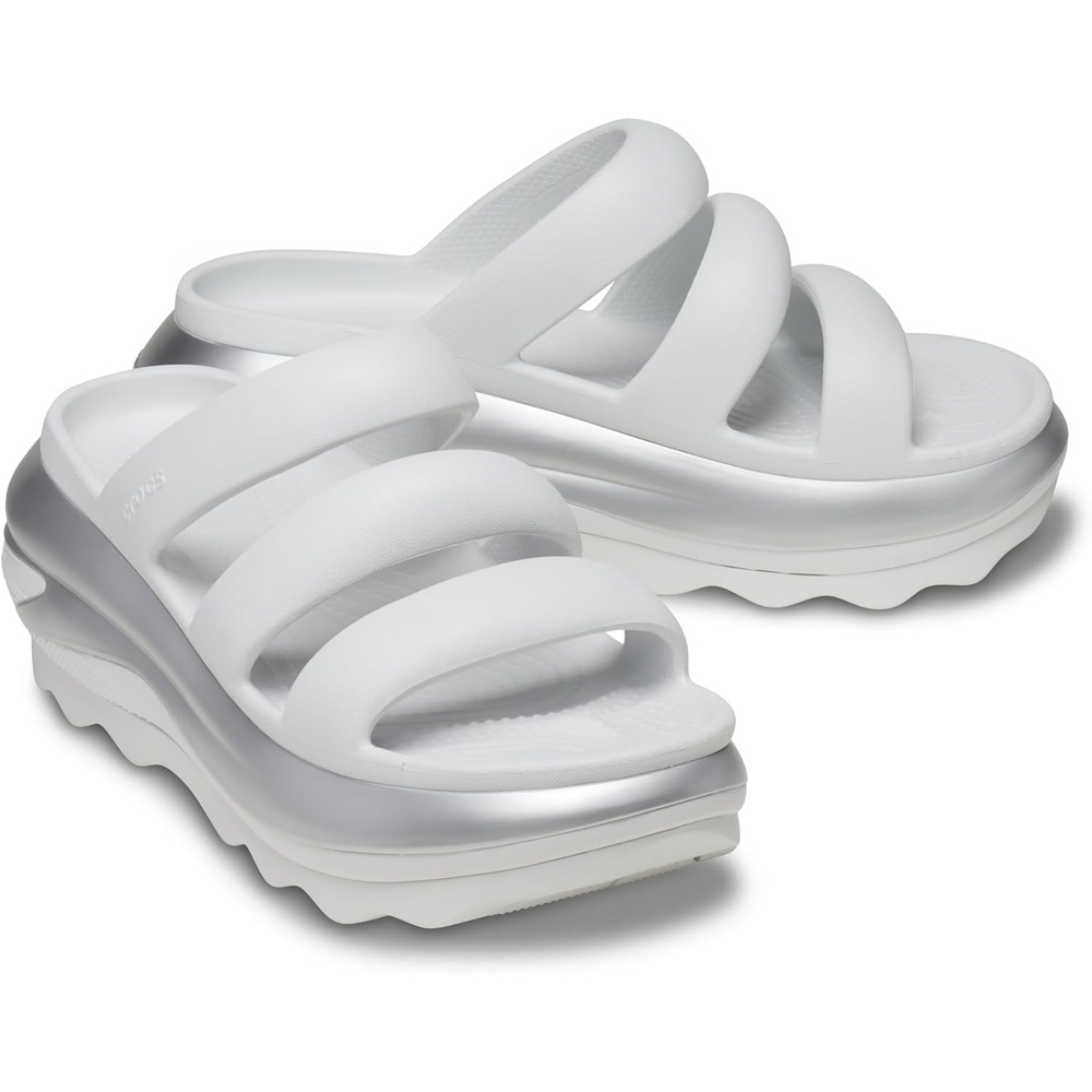 image:imageCrocs unisexadult Mega Crush Triple Strap SandalMoonlightSilver Metallic