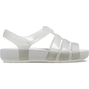 Crocs Girls’ Isabella Glitter Sandals(Silver Glitter)