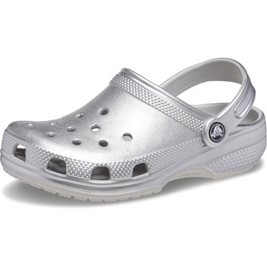 Crocs Kids’ Classic Glitter Clog(Silver Metallic)