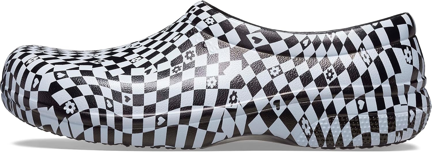 image:imageCrocs Adult On The Clock Clogs Slip On Slip Resistant Work ShoesBlackWhite