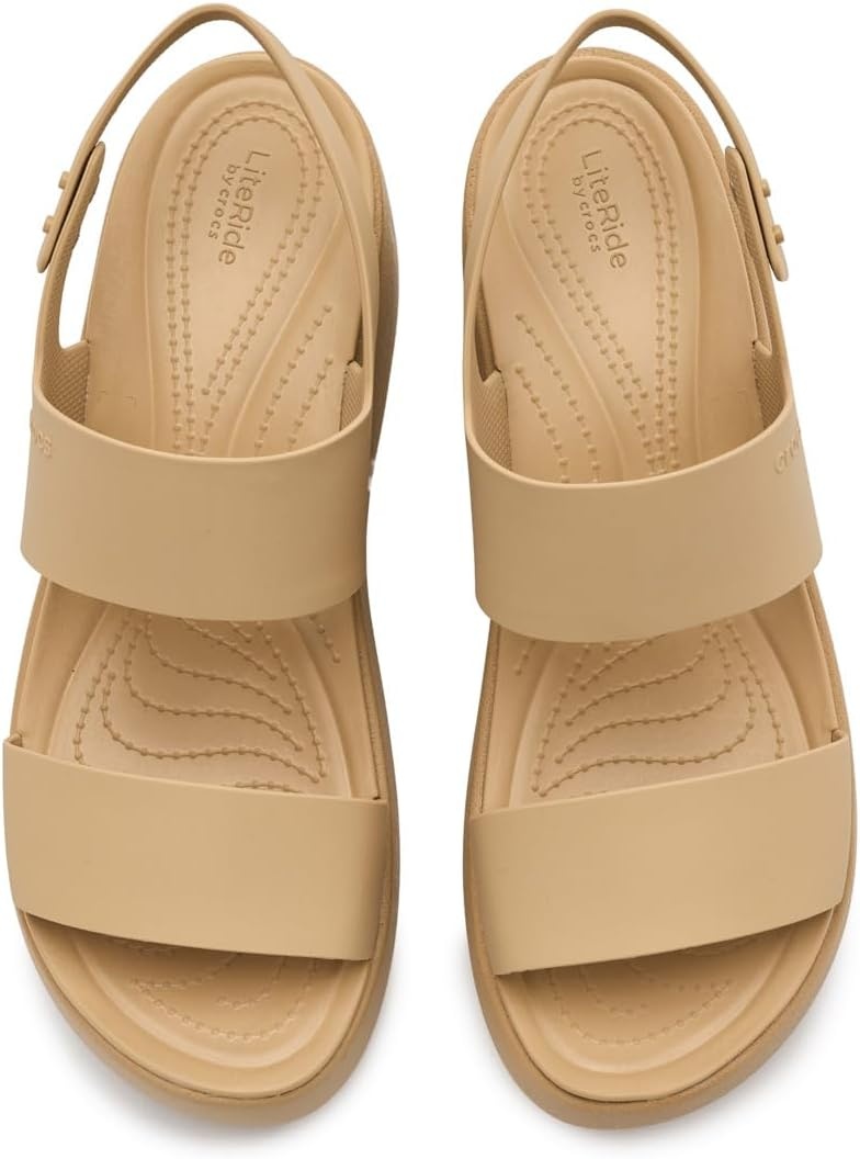 image:imageCrocs Brooklyn Sky Sandals Wedge SandalsCashew