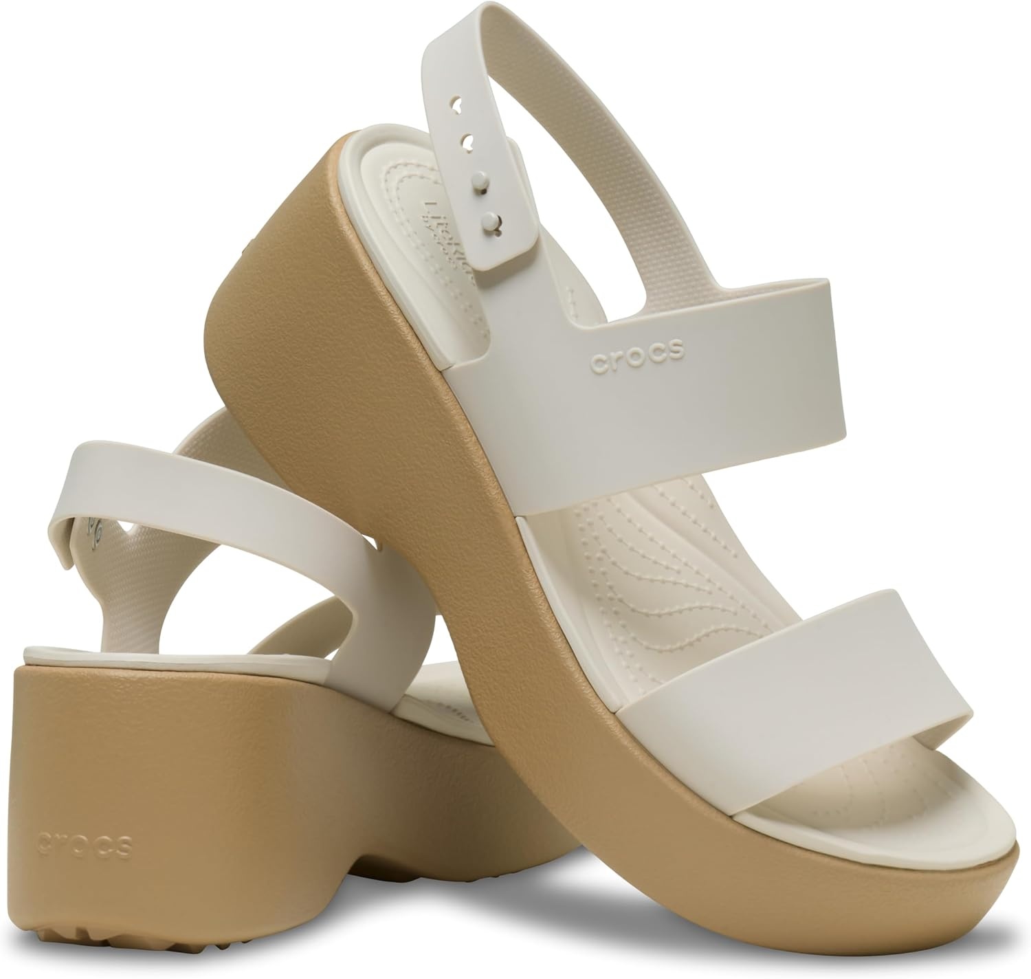 image:imageCrocs Brooklyn Sky Sandals Wedge SandalsFrappeCashew