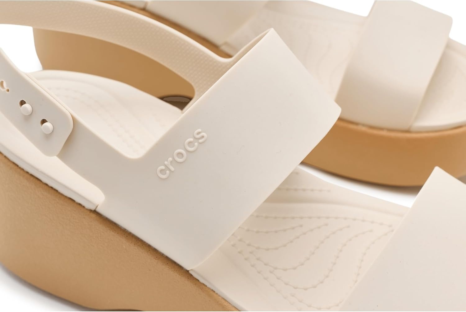 image:imageCrocs Brooklyn Sky Sandals Wedge SandalsFrappeCashew