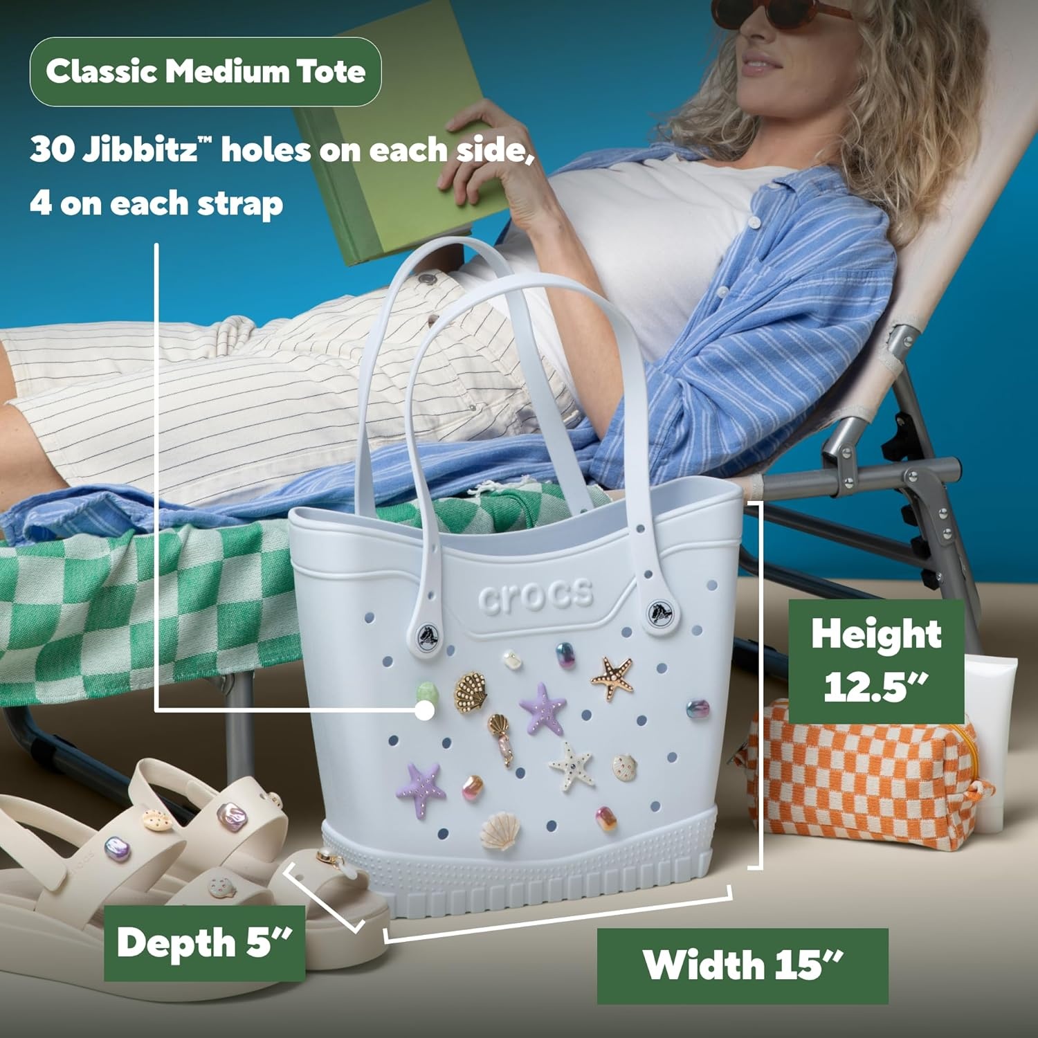 image:imageCrocs Classic Medium Tote Bag Durable Washable WaterproofPowder Pink