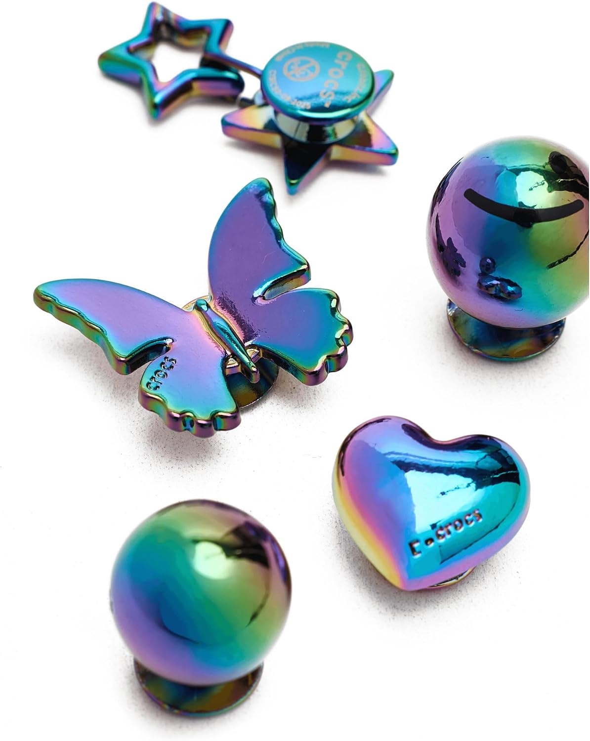 image:imageCrocs Jibbitz Bling amp Jewelry Shoe Charm PacksIridescent Meta 5 Pack