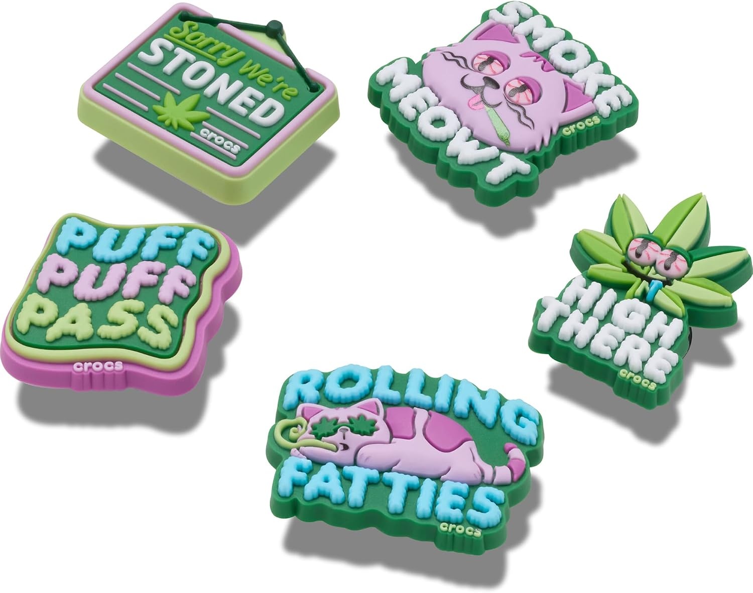 image:imageCrocs Jibbitz Flowers Shoe Charm Packs 420 Hemp Cuties 5Pack