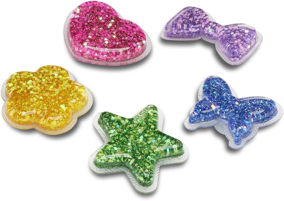 image:imageCrocs Jibbitz Girls Favorites Shoe Charm PacksSquishy Glitter Shapes