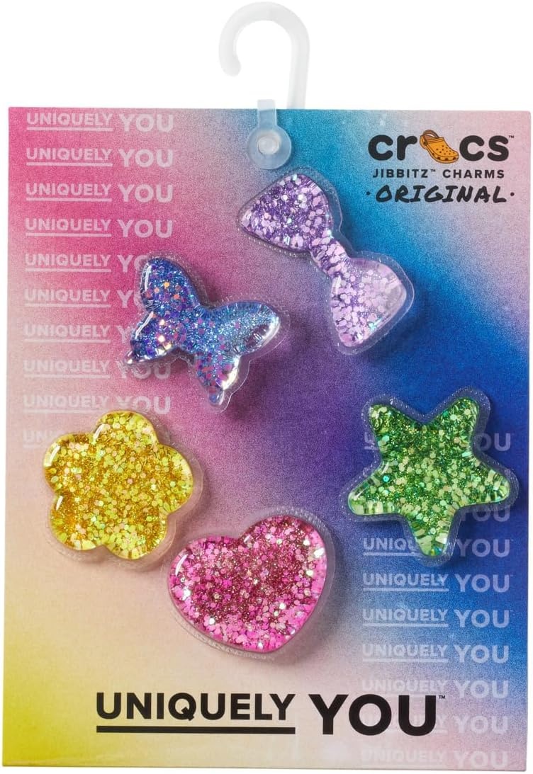 image:imageCrocs Jibbitz Girls Favorites Shoe Charm PacksSquishy Glitter Shapes