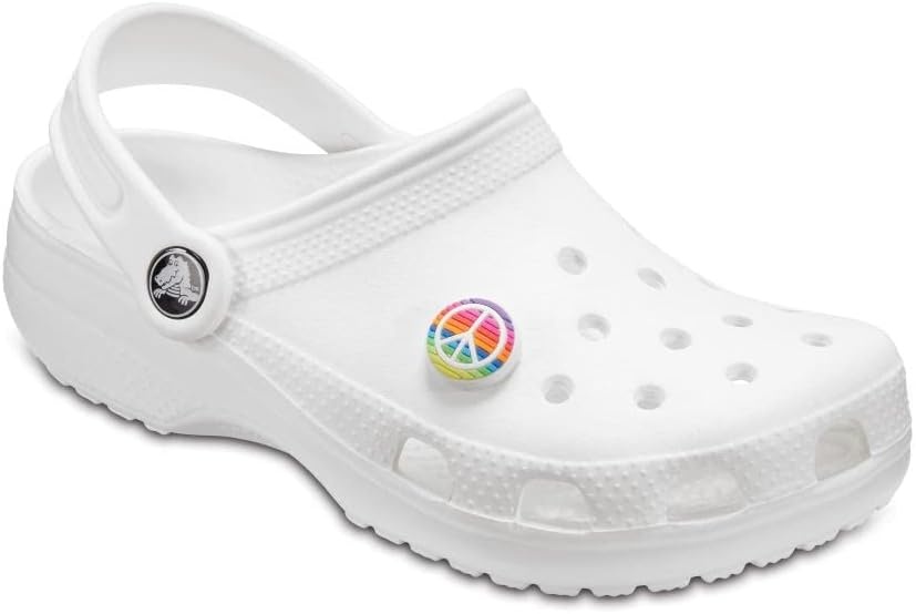 image:imageCrocs Jibbitz Rainbow Shoe Charms Jibbitz for Crocs Rainbow Peace Sign Small