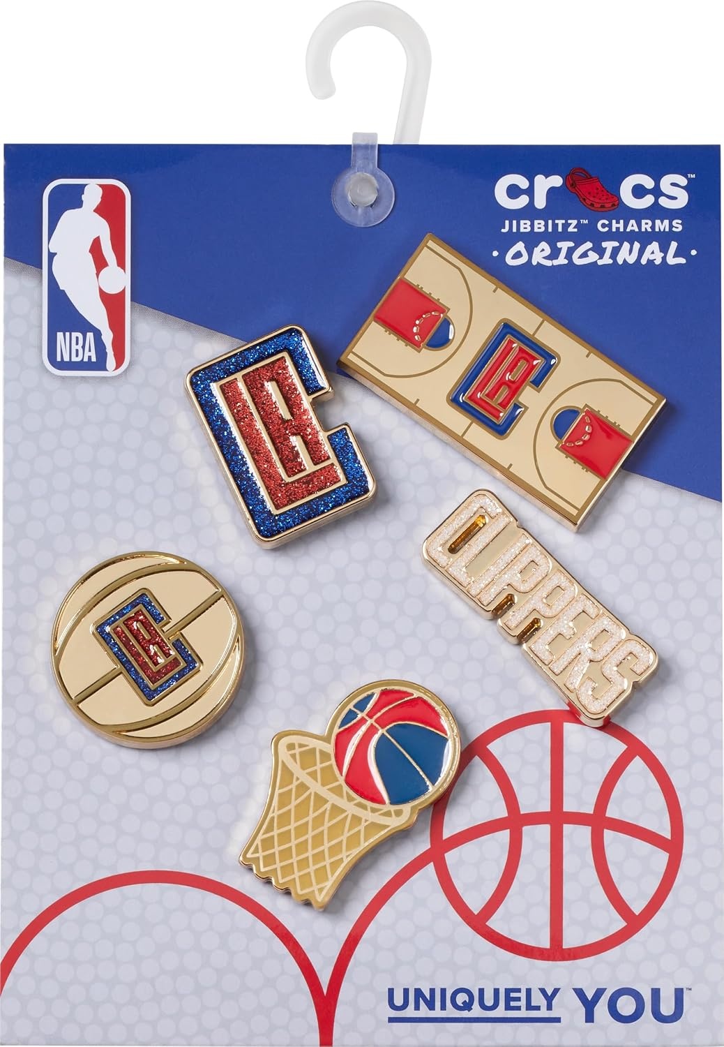 image:imageCrocs Jibbitz Shoe Charms NBA Basketball Teams Sports Collection Multi PacksLos Angeles Clippers Gold