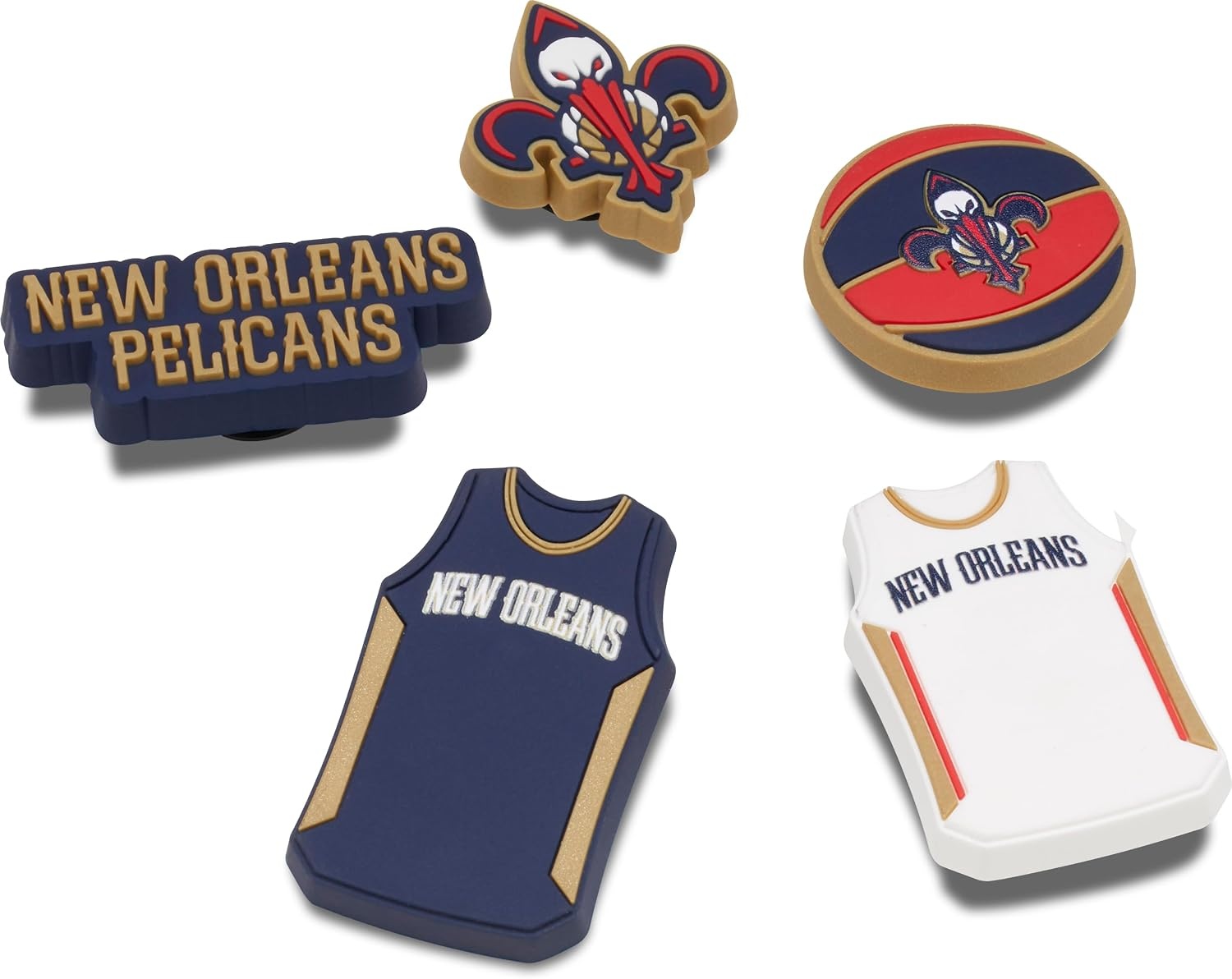 image:imageCrocs Jibbitz Shoe Charms NBA Basketball Teams Sports Collection Multi PacksNew Orleans Pelicans