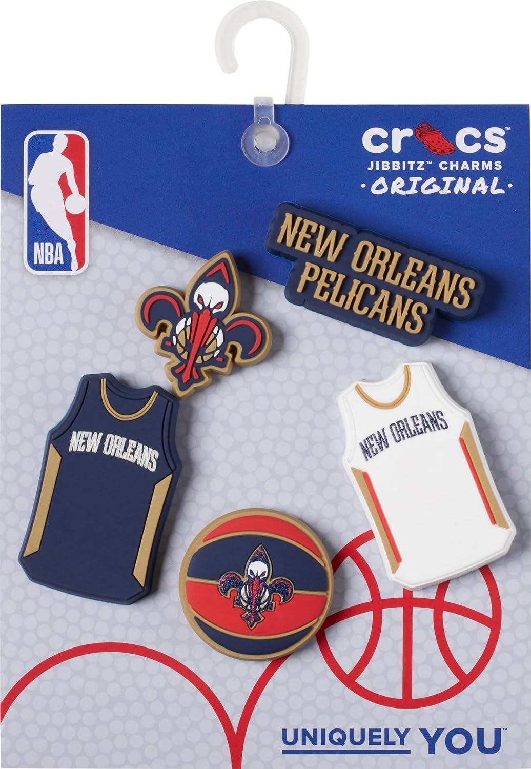 image:imageCrocs Jibbitz Shoe Charms NBA Basketball Teams Sports Collection Multi PacksNew Orleans Pelicans