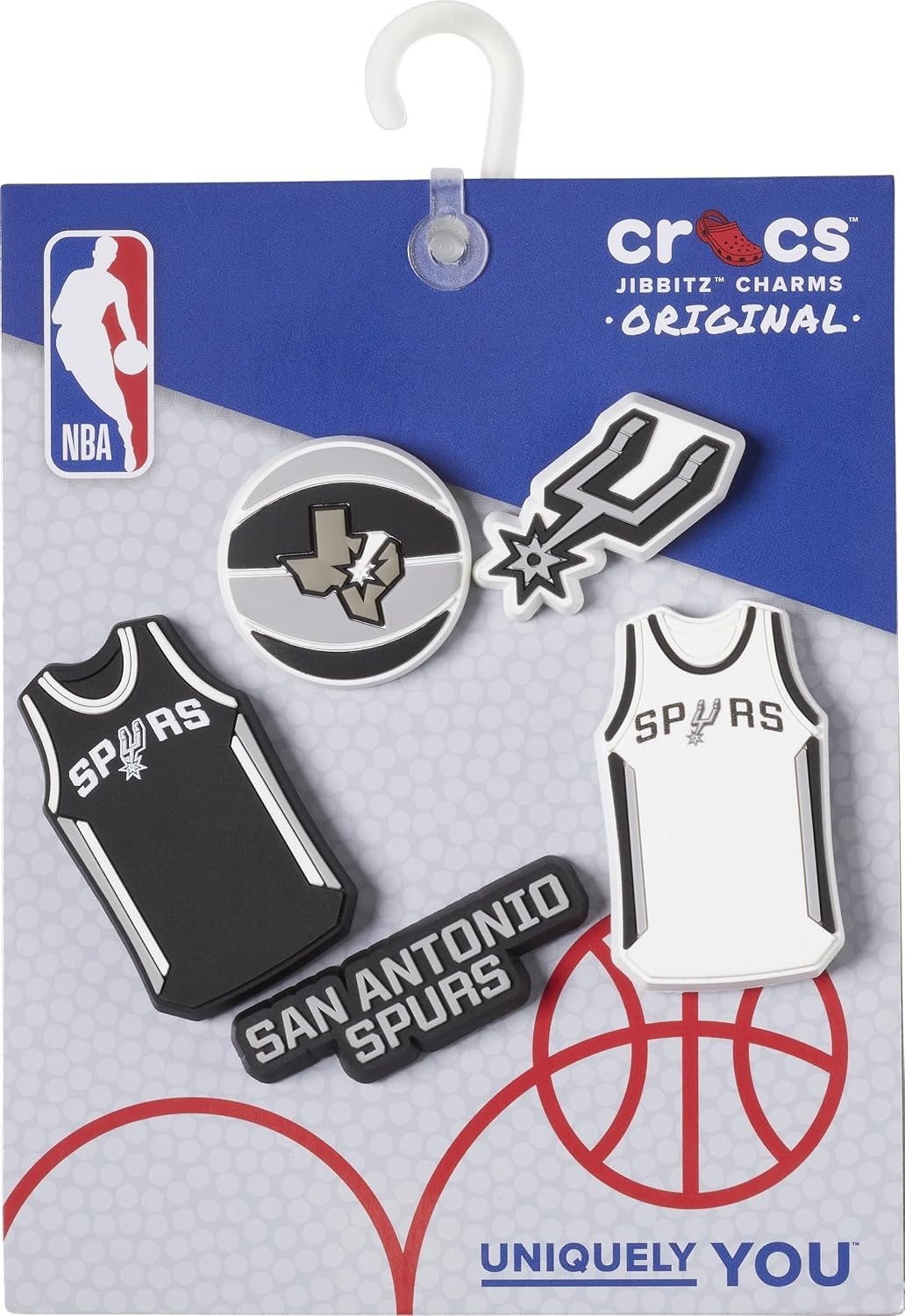 image:imageCrocs Jibbitz Shoe Charms NBA Basketball Teams Sports Collection Multi PacksSan Antonio Spurs