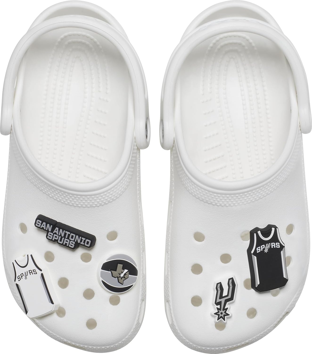 image:imageCrocs Jibbitz Shoe Charms NBA Basketball Teams Sports Collection Multi PacksSan Antonio Spurs