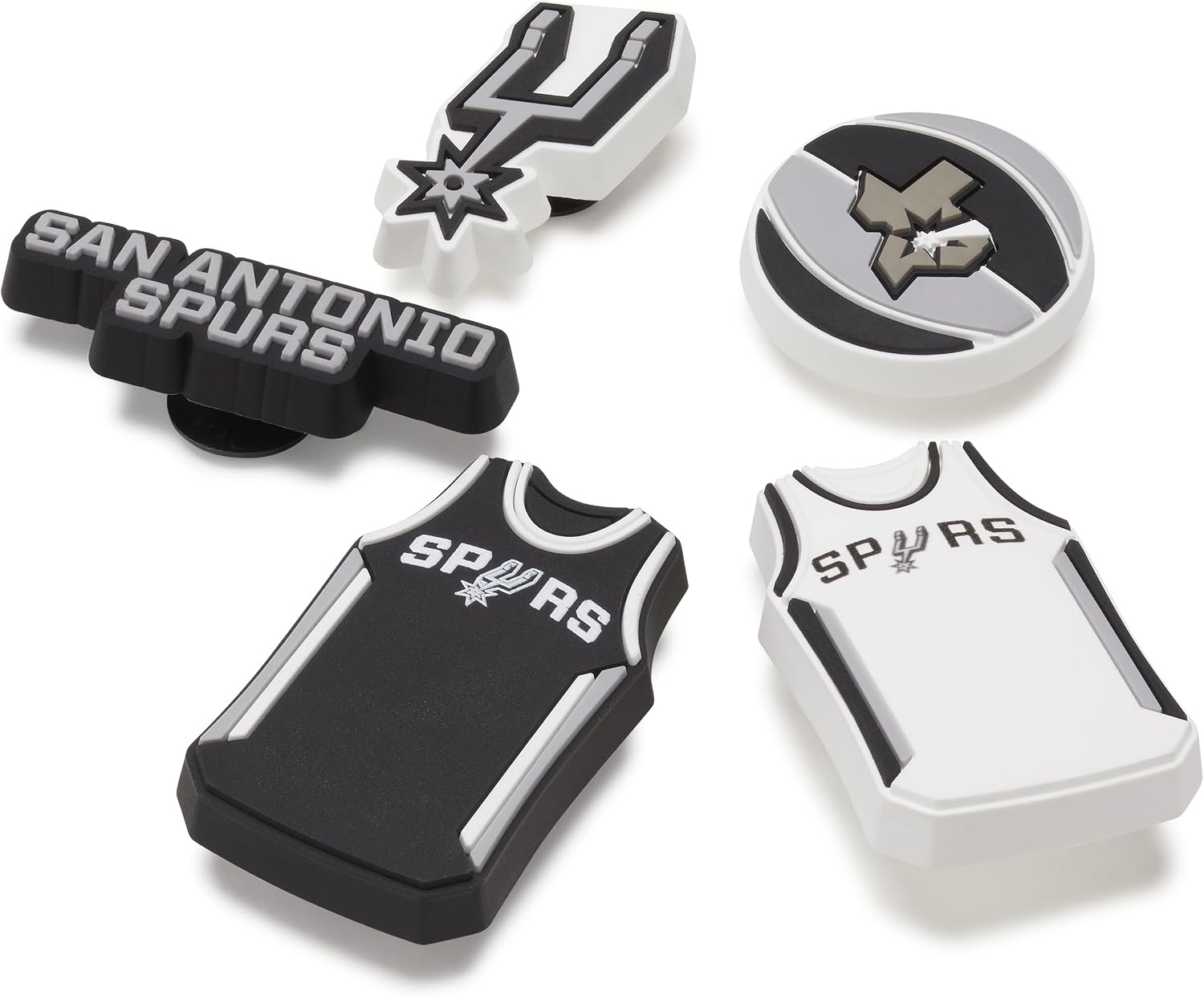 image:imageCrocs Jibbitz Shoe Charms NBA Basketball Teams Sports Collection Multi PacksSan Antonio Spurs