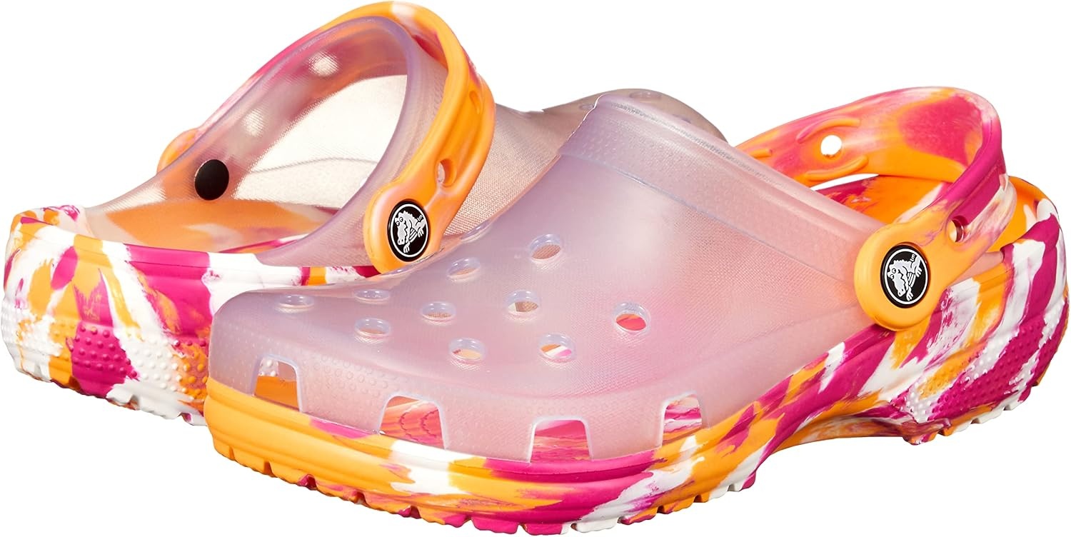 image:imageCrocs Kids Classic ClogsWhiteMulti Marbled