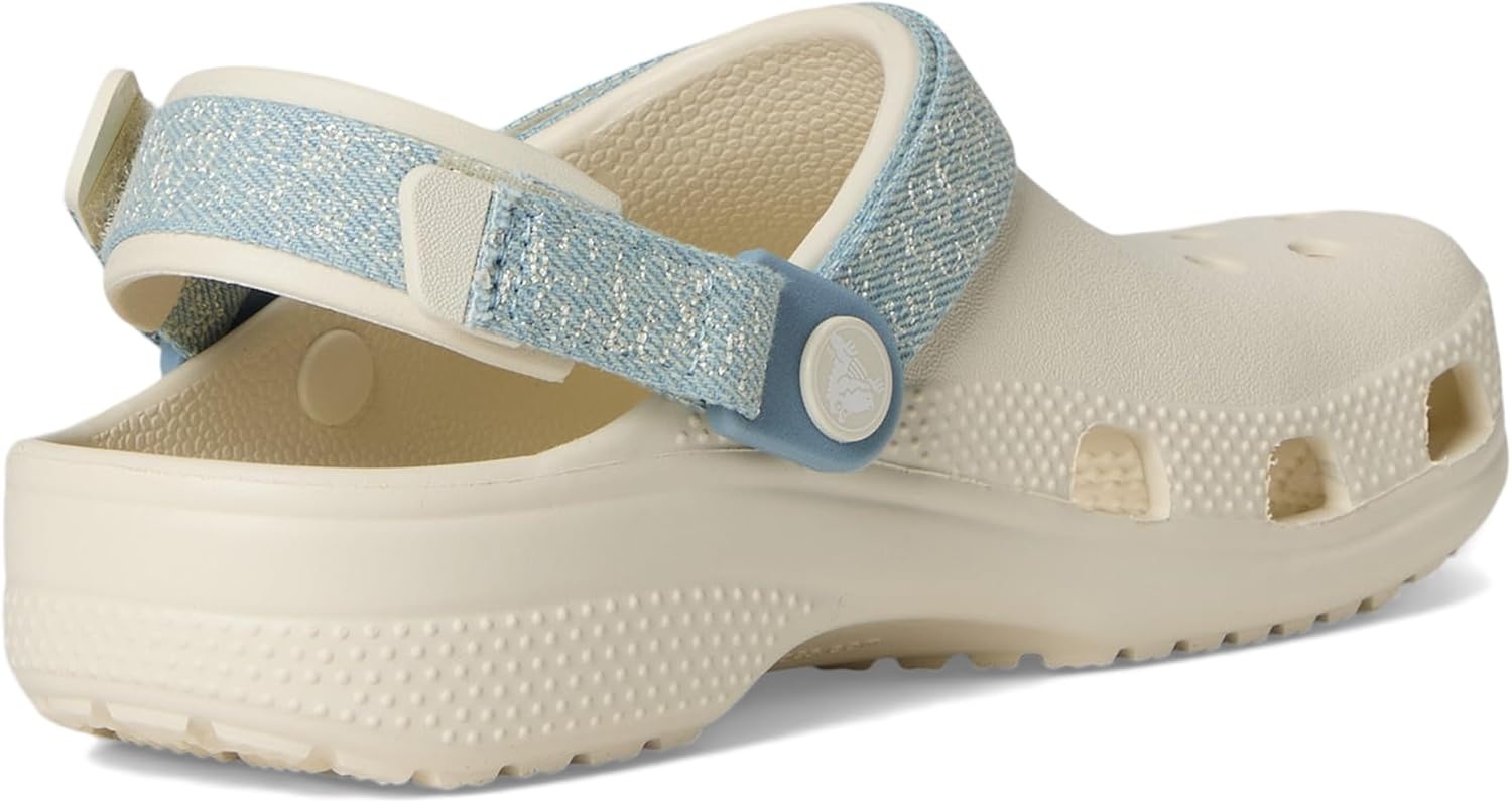 image:imageCrocs Kids Classic Denim Floral Backstrap Clogs Little KidBig KidSummit White