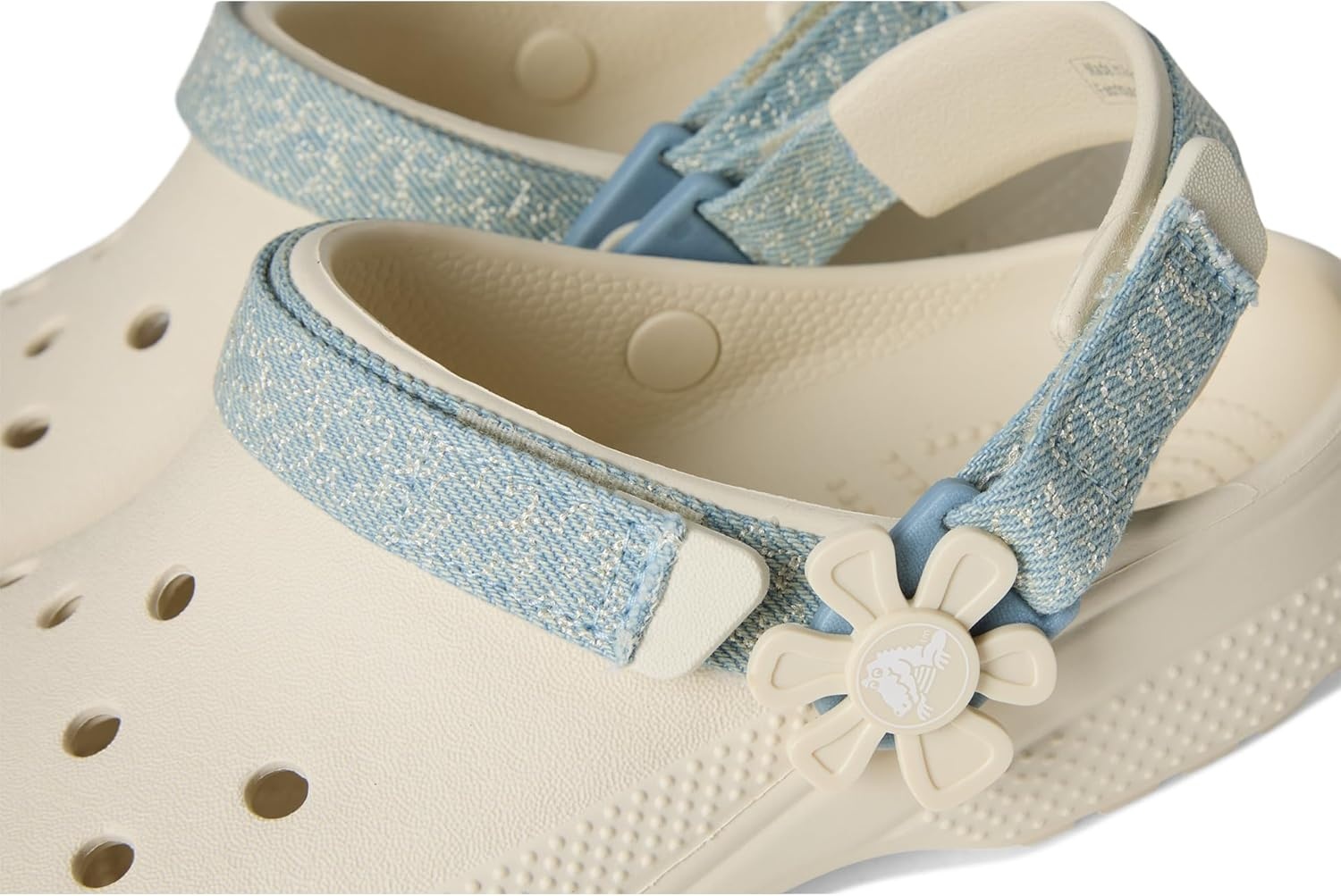image:imageCrocs Kids Classic Denim Floral Backstrap Clogs Little KidBig KidSummit White