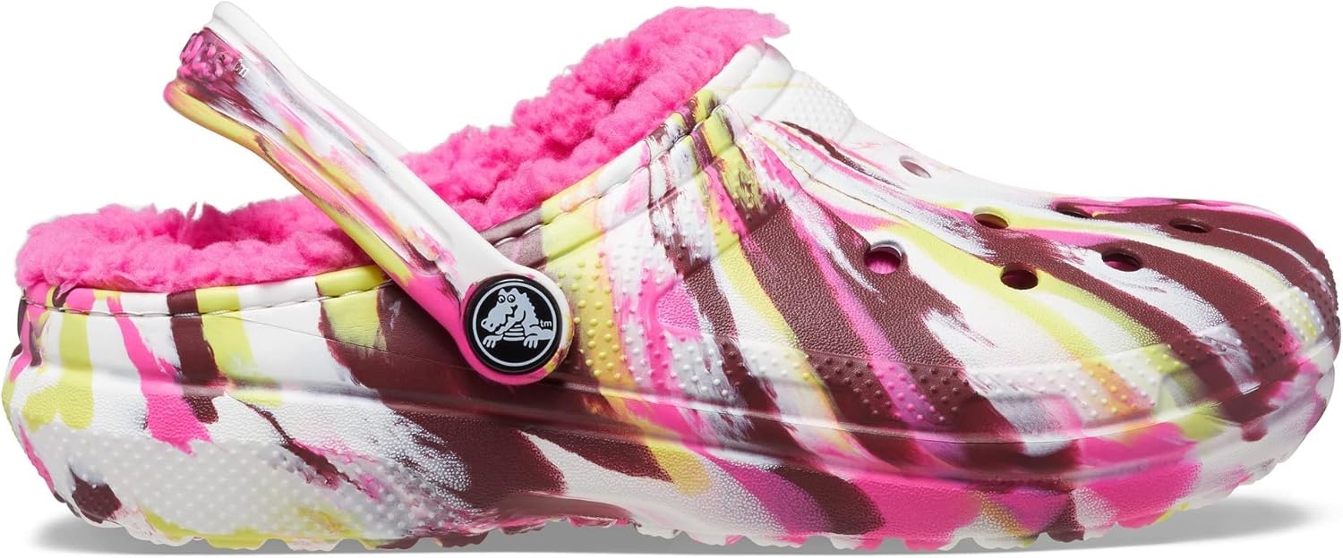 image:imageCrocs Kids Classic Lined ClogElectric PinkMulti Marbled Tiedye