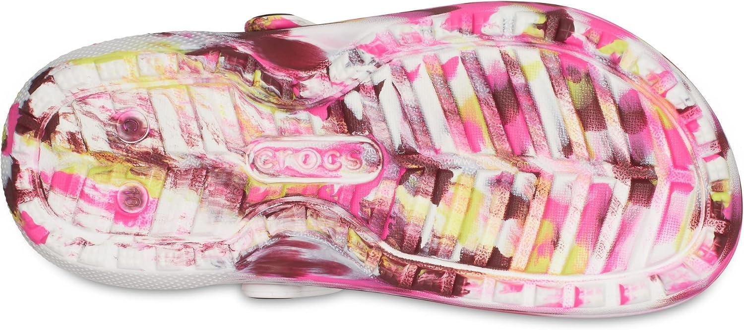 image:imageCrocs Kids Classic Lined ClogElectric PinkMulti Marbled Tiedye