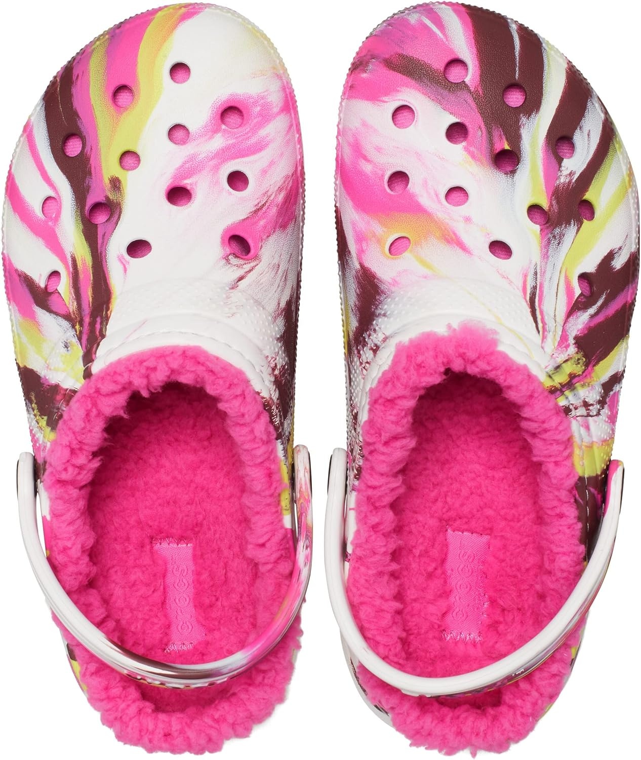 image:imageCrocs Kids Classic Lined ClogElectric PinkMulti Marbled Tiedye