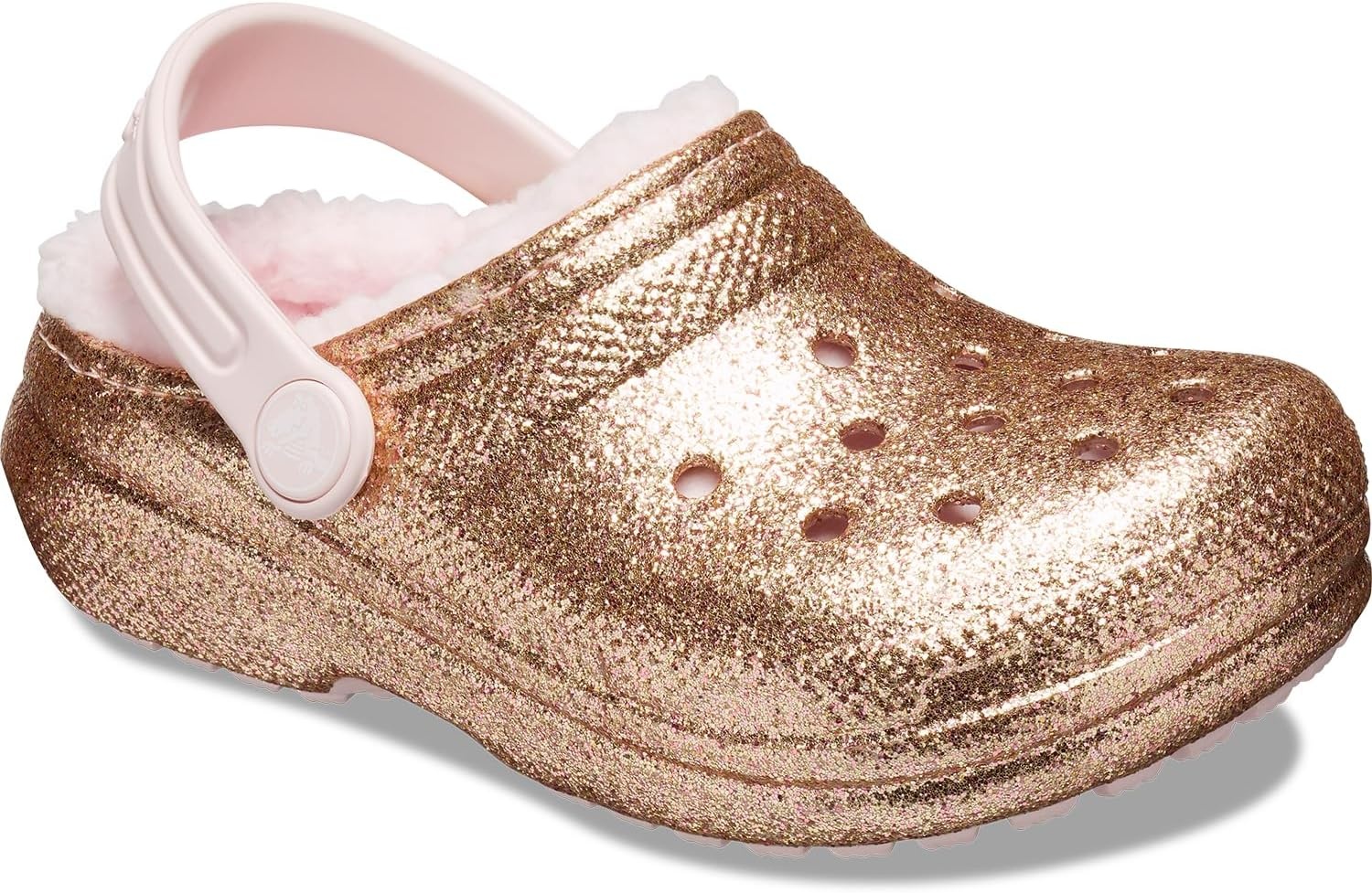 image:imageCrocs Kids Classic Lined ClogGoldBarely Pink
