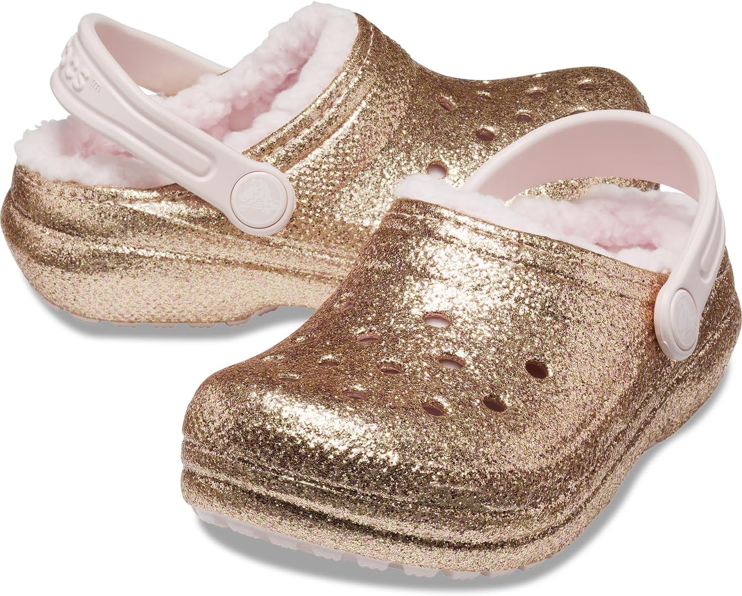 image:imageCrocs Kids Classic Lined ClogGoldBarely Pink