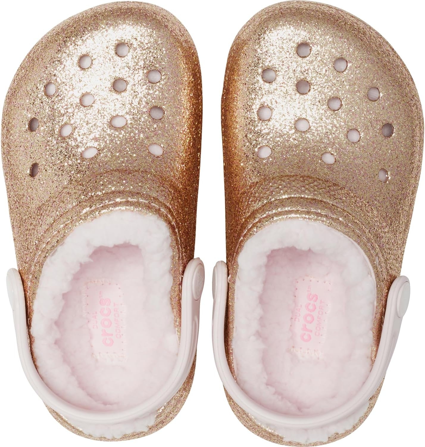image:imageCrocs Kids Classic Lined ClogGoldBarely Pink
