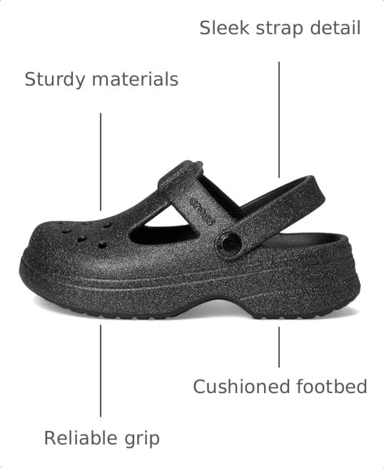 image:imageCrocs Kids Classic Mary Jane Clogs Little KidBig KidBlack Glitter