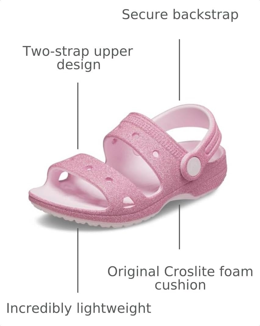 image:imageCrocs Kids Classic Sandal V2 ToddlerPink MilkGlitter
