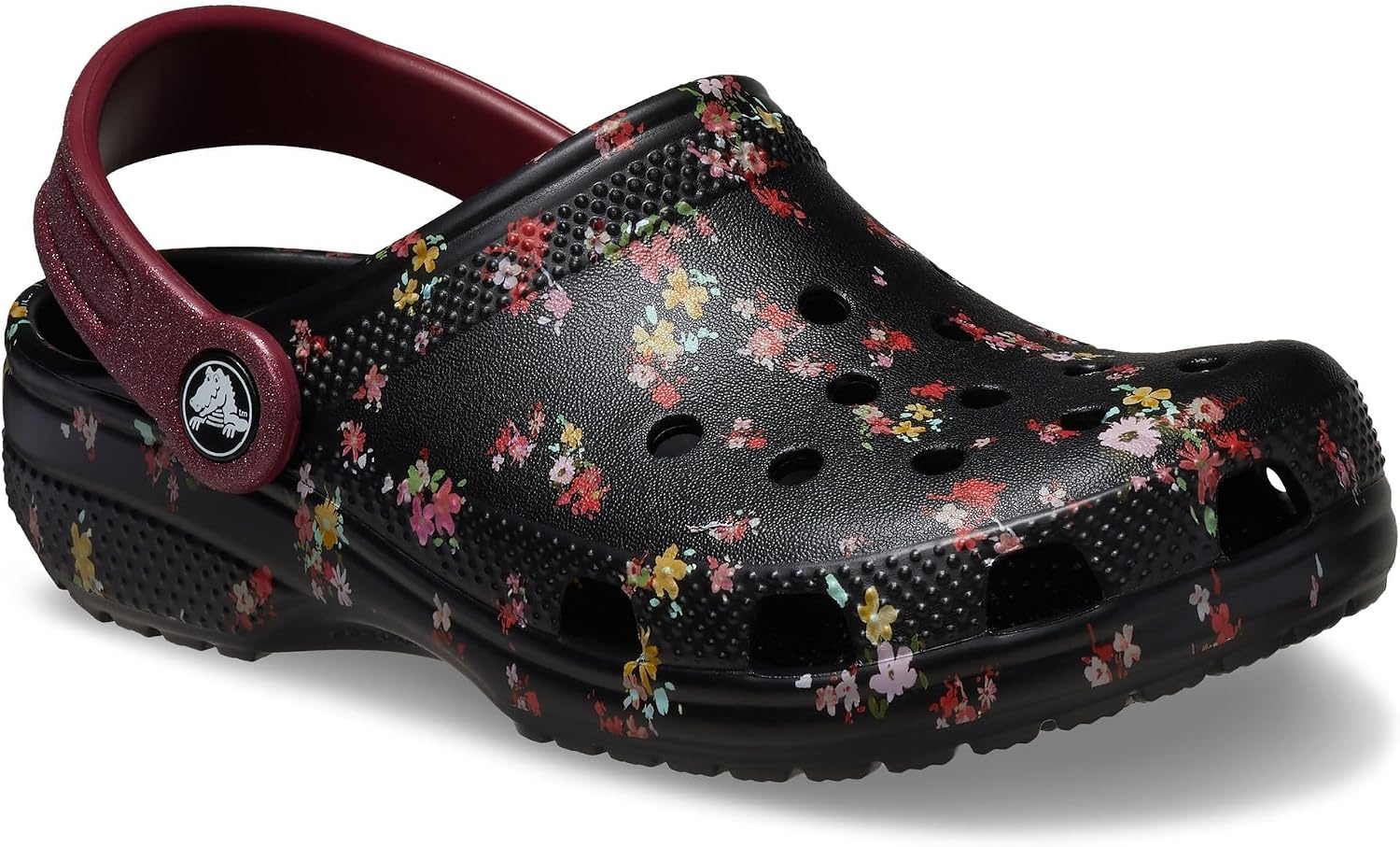 image:imageCrocs Kids Classic Seasonal Graphic ClogsBlackMulti Ditsy Floral