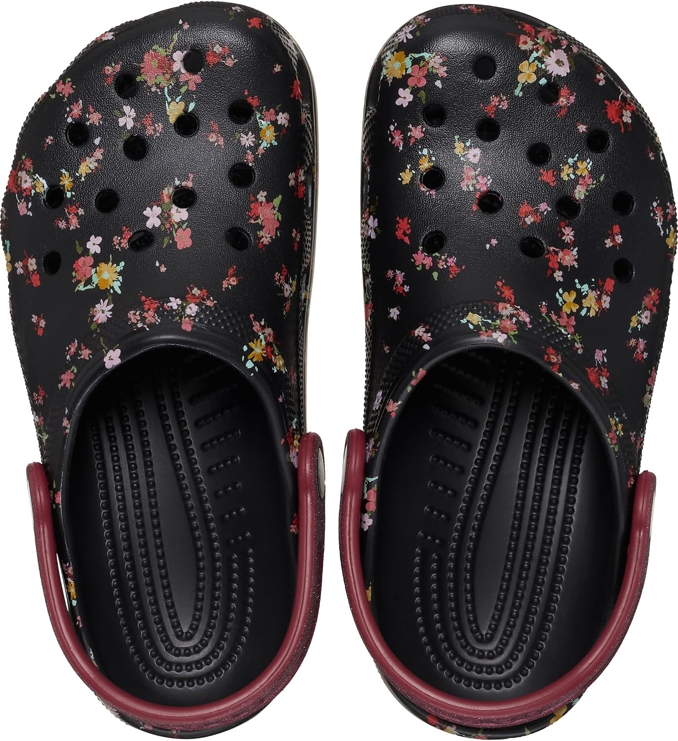 image:imageCrocs Kids Classic Seasonal Graphic ClogsBlackMulti Ditsy Floral