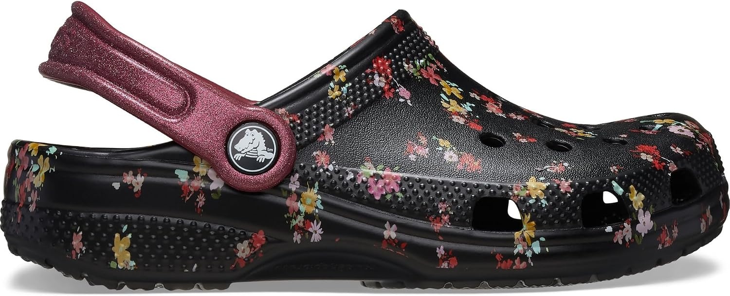 image:imageCrocs Kids Classic Seasonal Graphic ClogsBlackMulti Ditsy Floral