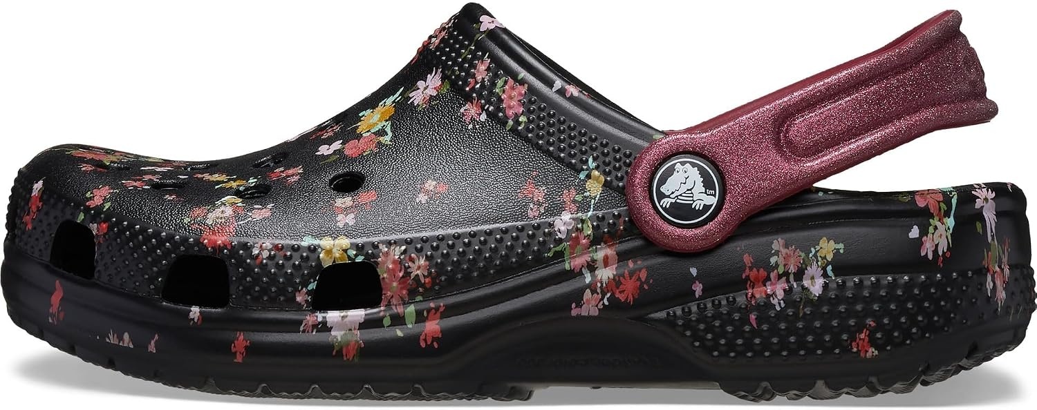 image:imageCrocs Kids Classic Seasonal Graphic ClogsBlackMulti Ditsy Floral