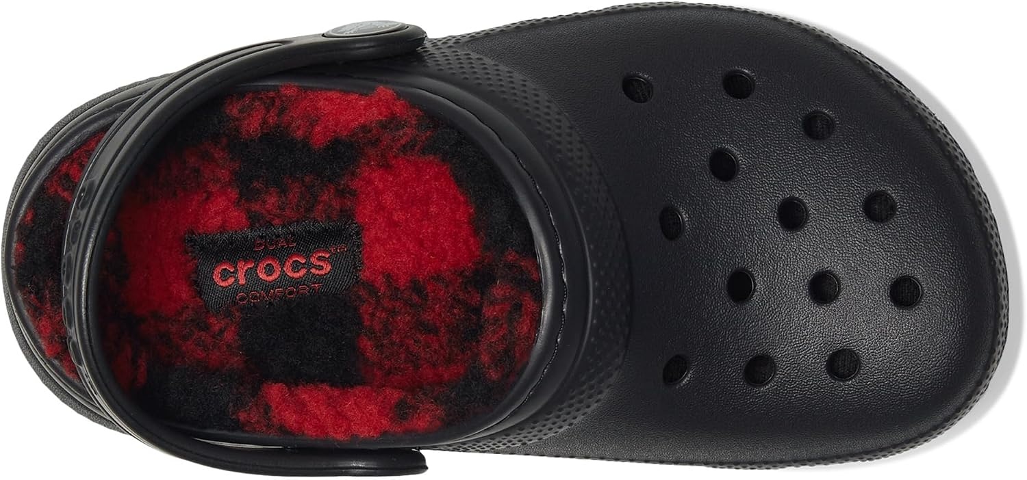 image:imageCrocs Kids Classic Seasonal Graphic ClogsBuffalo PlaidBlackVarsity Red 1