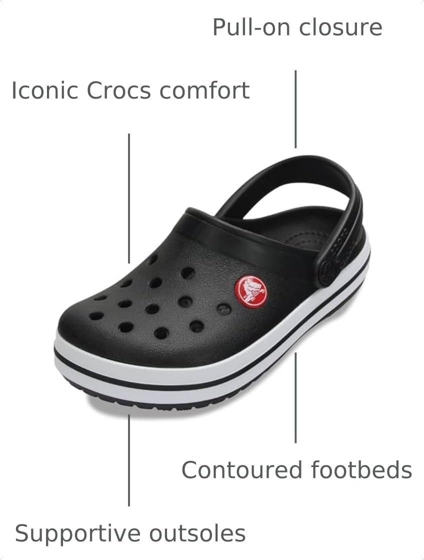 image:imageCrocs Kids Crocband ClogsBlackWhite
