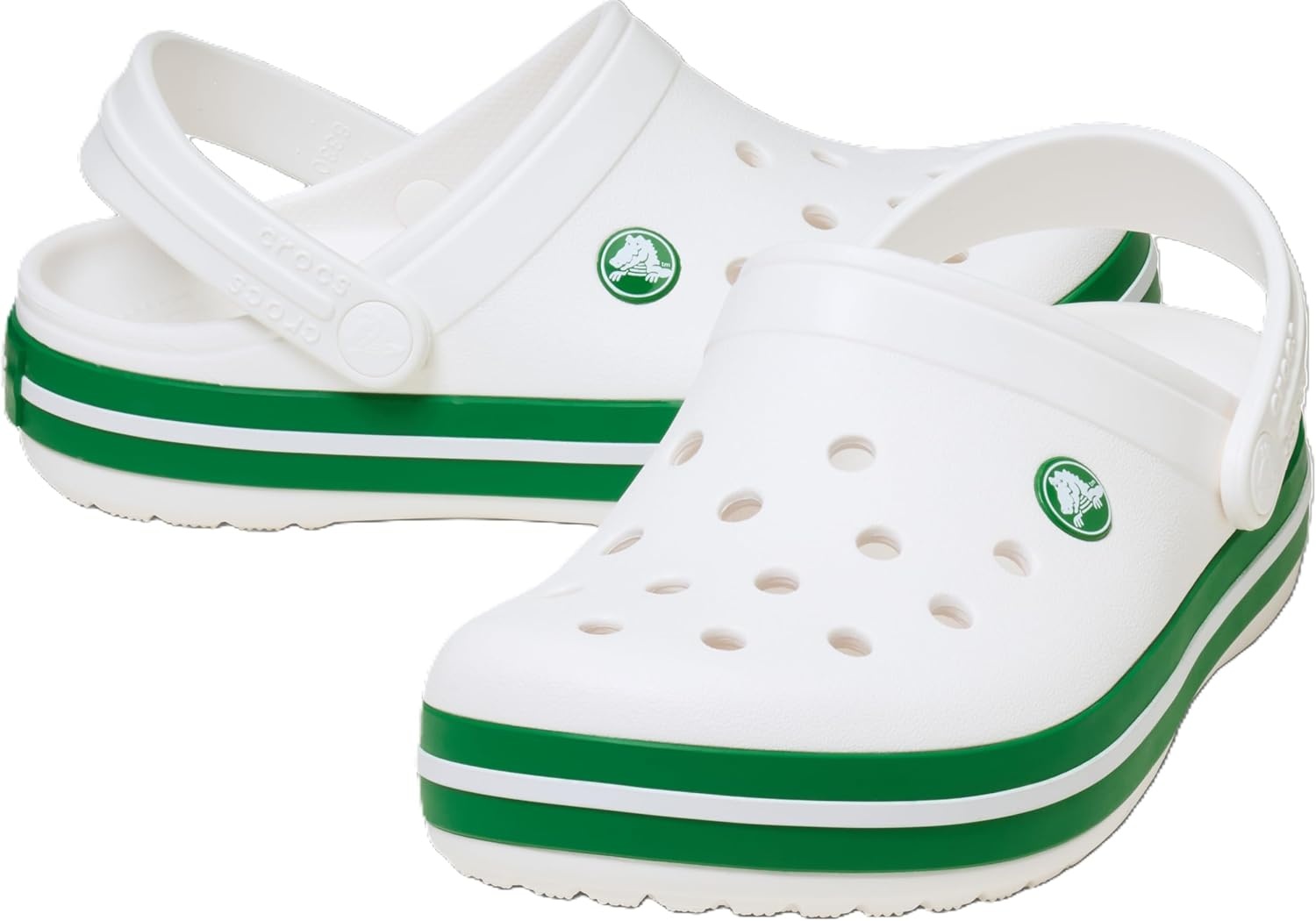 image:imageCrocs Kids Crocband ClogsWhiteGreen Ivy