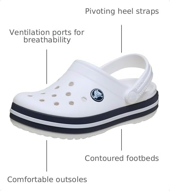 image:imageCrocs Kids Crocband ClogsWhiteNavy