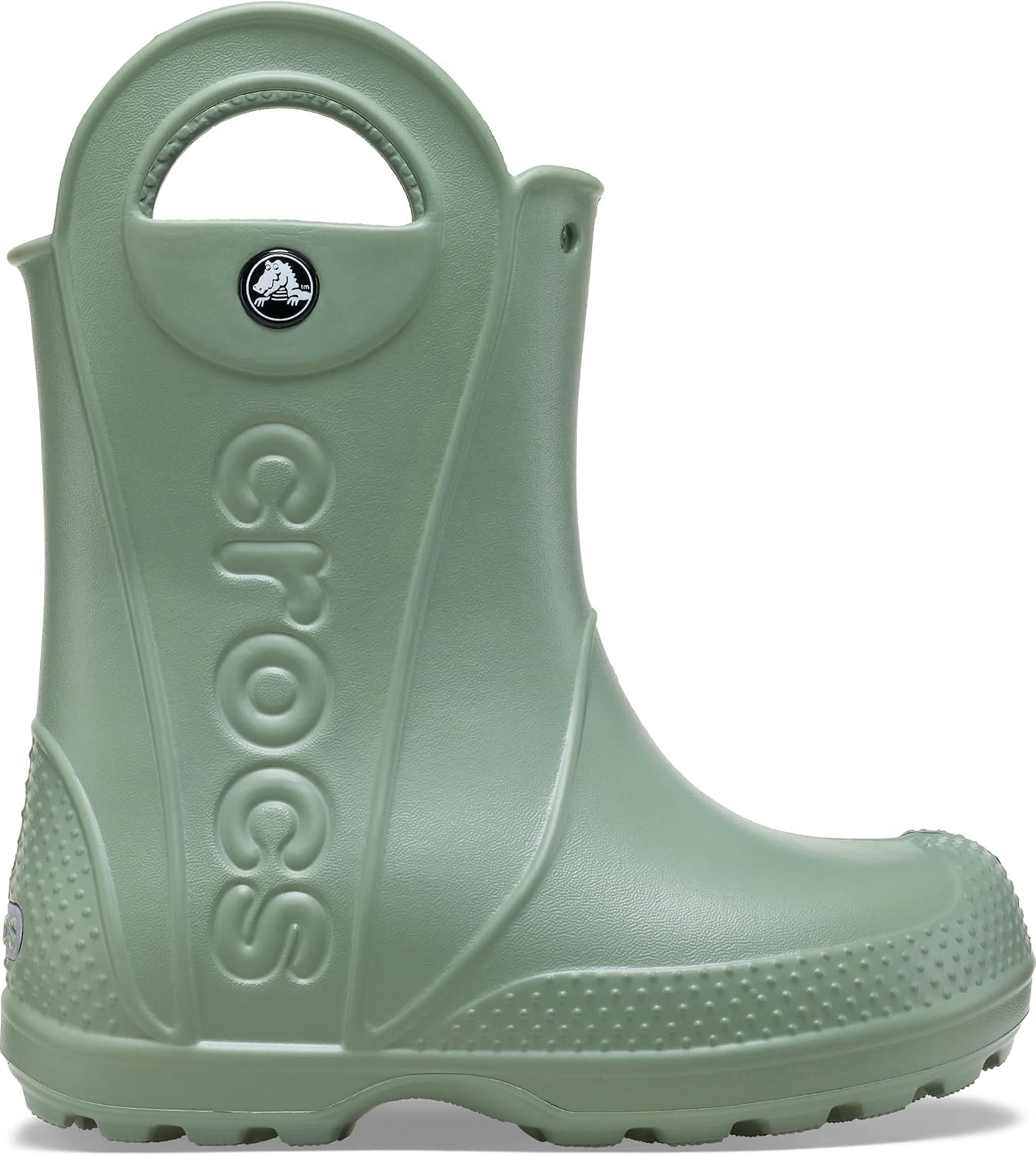 image:imageCrocs Kids Handle It Rain Boots Waterproof Slip On Shoes Kids Rain BootsMoss