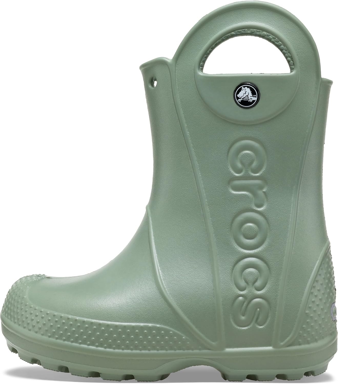 image:imageCrocs Kids Handle It Rain Boots Waterproof Slip On Shoes Kids Rain BootsMoss
