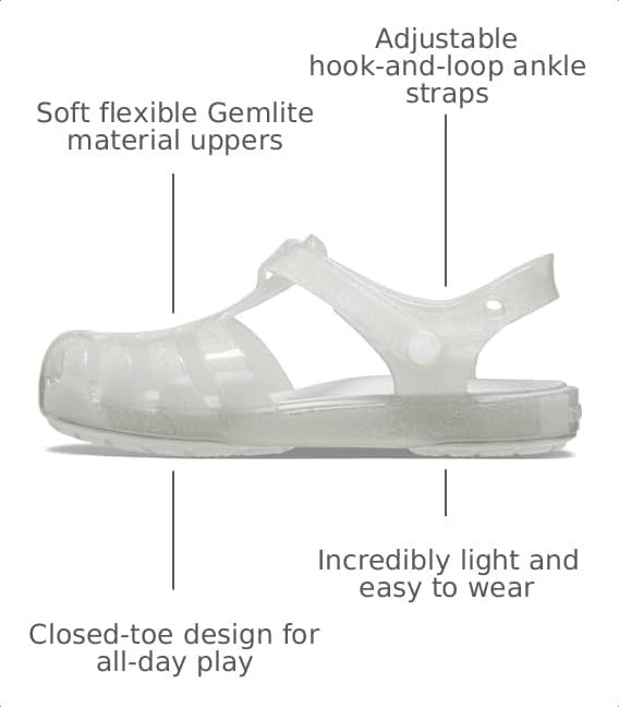 image:imageCrocs Kids Isabella Fisherman SandalSilver Glitter