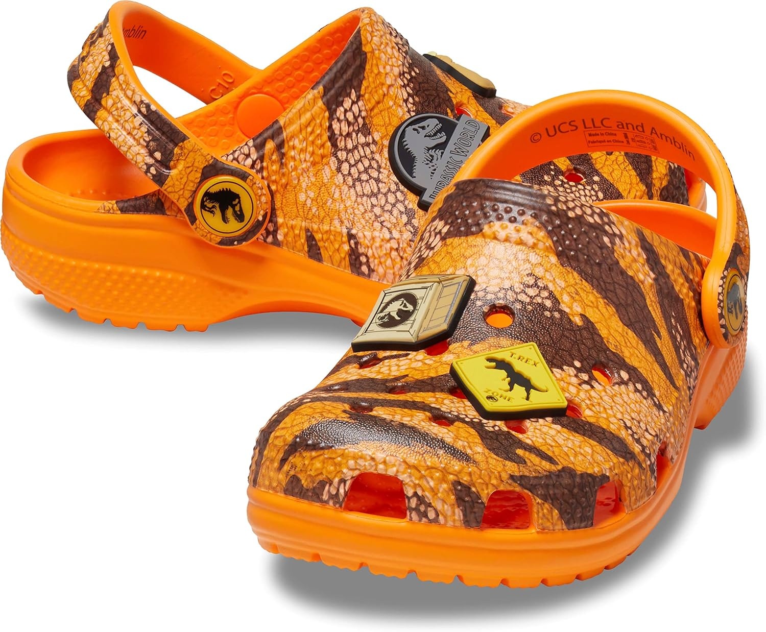 image:imageCrocs Kids Jurassic World Classic Clogs Dinosaur Kid and Toddler SlippersOrange Zing