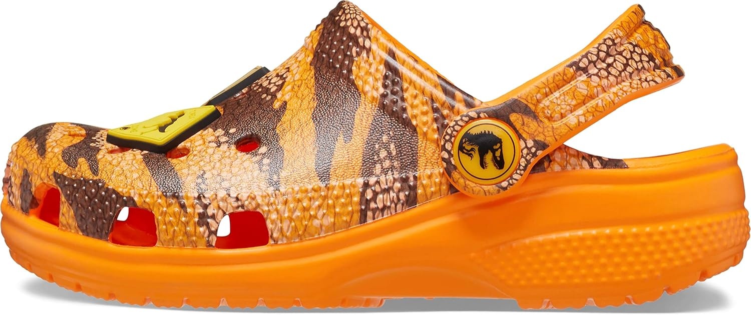 image:imageCrocs Kids Jurassic World Classic Clogs Dinosaur Kid and Toddler SlippersOrange Zing