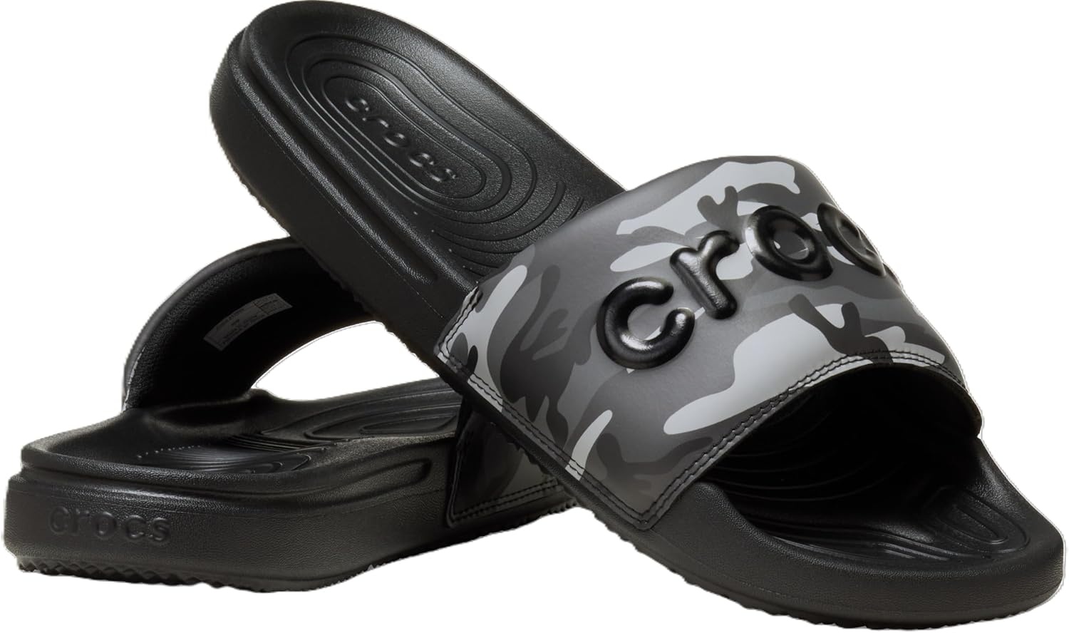 image:imageCrocs Mens All Day Slide Lightweight SlipOn SandalsCamouflage BlackGrey