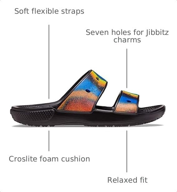 image:imageCrocs Mens Classic Slide SandalsBlackSpray Dye