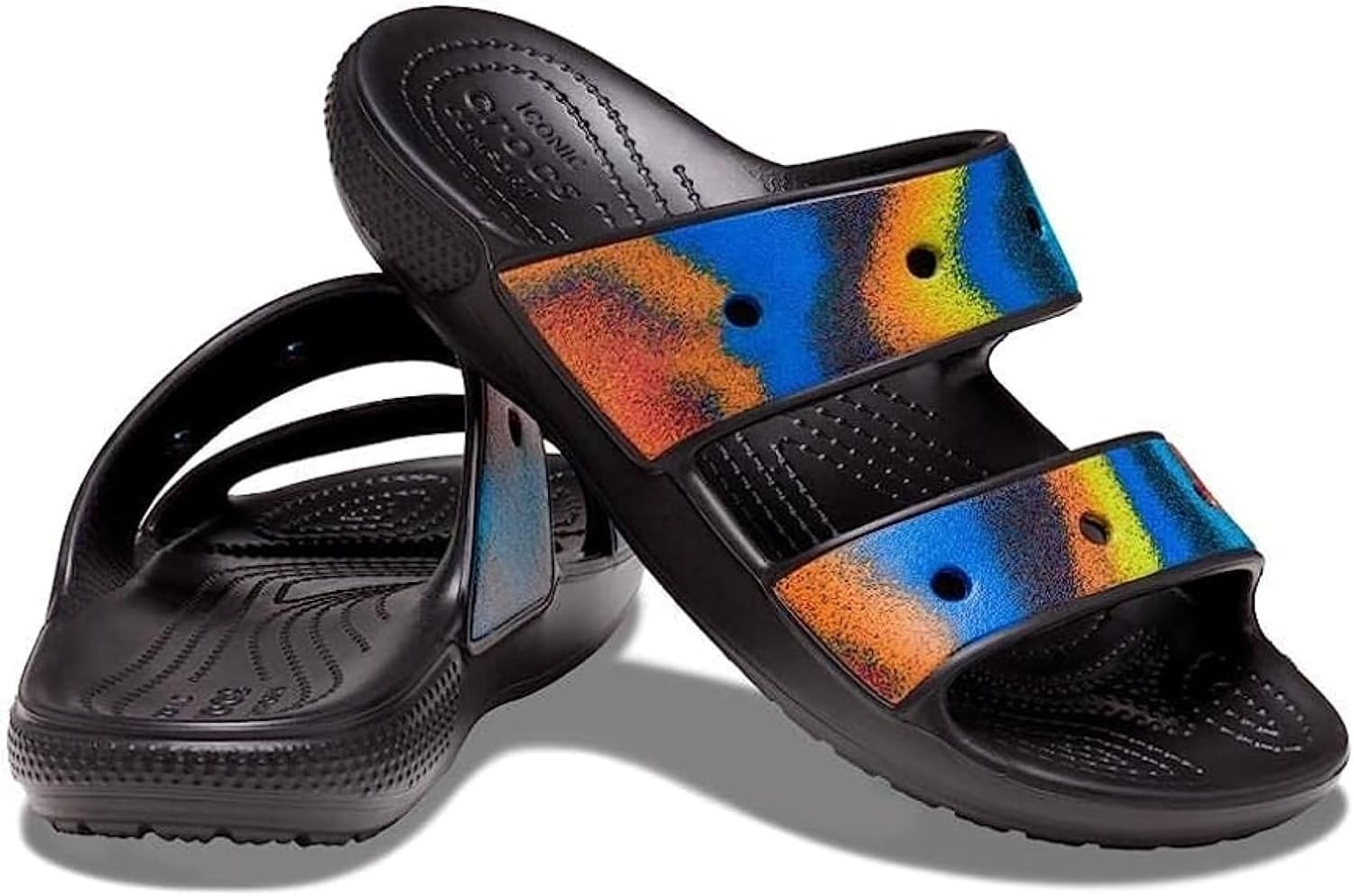 image:imageCrocs Mens Classic Slide SandalsBlackSpray Dye